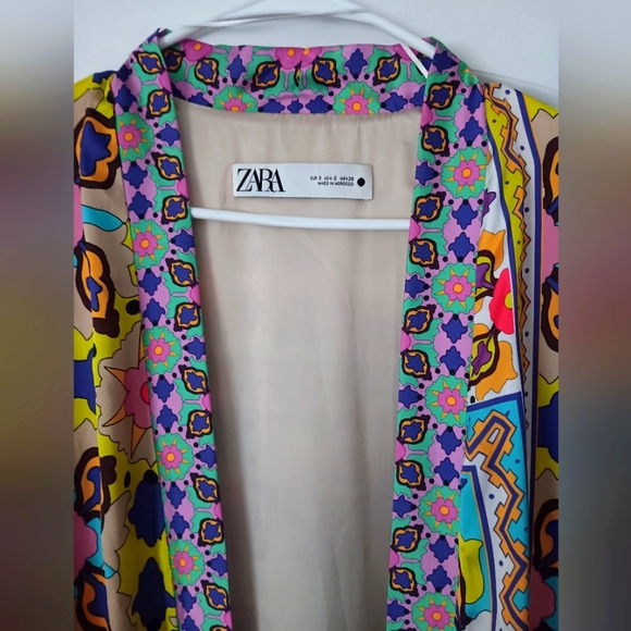 Zara Kimono Size S Multicolor Made in Morocco - Picture 2 of 6